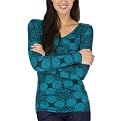 Mossimo&reg; Black Womens Slim Sleeve V-Neck Top - Teal
