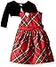 Blueberi Boulevard Baby Girls' Plaid Velvet Dress, Red, 6/9 Months