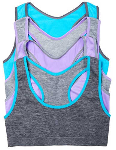 Caramel Cantina Big Girls 4 Pack Racerback Sports Bra