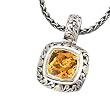 925 Silver Criss-Cross Pendant with Black, White & Chocolate Diamonds and 18k Gold Accents (0.40ctw)
