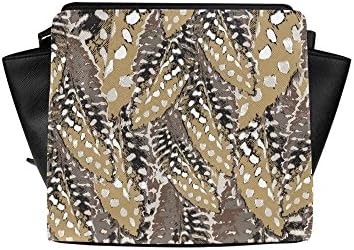 HomeWishes Animal Pattern PU Leather Satchel Bag for Women Girls Black