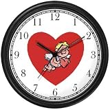 51yAy8v2OwL. SL160  Red Heart   Cupid Holding Red Heart   Love & Friendship Theme Wall Clock by WatchBuddy Timepieces