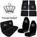 Crown Gem Crystal Studded Rhinestone Bling Car Truck SUV Floor Mats Bucket & Bench Seat Covers - Combo Kit Gift Set - 8PC
