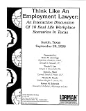 51yB%2BgMg30L. SL160  Think Like An Employment Lawyer: An Interactive Discussion Of 10 Real Life Workplace Scenarios in Texas