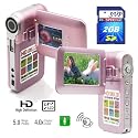 SVP T100 Pink True High Definition 1280x780p Pocket Size Digital Video Camcorder bundle with 2GB SD Memory Card