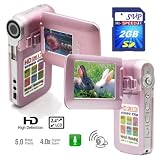 SVP T100 Pink True High Definition 1280x780p Pocket Size Digital Video Camcorder bundle with 2GB SD Memory Card Best Buy