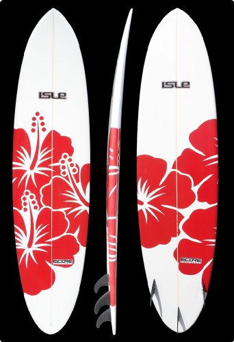 7'2 ISLE ECORE EPOXY SPEED EGG FUNSHAPE RED HIBISCUS
