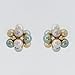 Multi Pearl Cluster Earrings Set in Gold title=