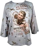Defense Patriotic Missy Shirt w/WWII image USA Made by FlagClothes
