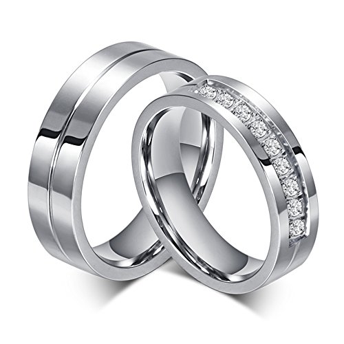 RAUL FANT Jewelry Women Men Stainless Steel Engagement Ring Wedding Band(Price for 1 Pcs)