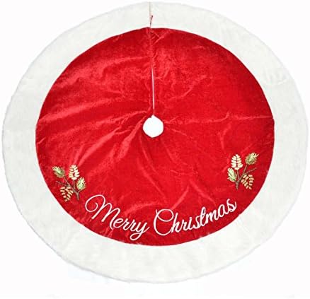 Sandra by Sandra Lee Merry Christmas 48" Velvet Tree Skirt- Red