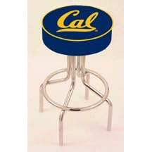 California (UC Berkeley) Golden Bears 24" Tulip Frame Chrome Logo Series Bar Stool with 4" Thick Cu