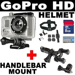 GoPro HD Helmet HERO High-Definition Waterproof Digital Camera + GoPro Ride Hero Seat Post/Handlebar Mount + SD 8GB Memory Card