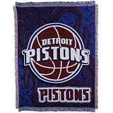 Detroit Pistons NBA Triple Woven Jacquard Throw (Tattoo Series) (48x60")