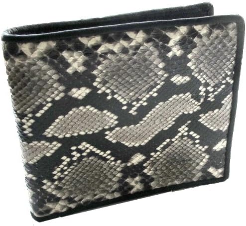 BEAUTIFUL GENUINE PYTHON LETHER MEN 'S WALLET CLOSED = 3.5 X 4.5 INCHEN OPEN 3.5 X 8.9 INCHEN 2 COMPARTMEAT 9 CRADIT CARD 2 WINDOW FOR ID CRADS