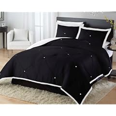 Luxurious Black Diamond Pintuck 4-Piece Comforter S