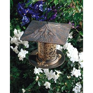 6 Inch Pinecone Tube Feeder, Verdigris by 