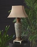 IMAGE OF Indoor Outdoor Mosaic Stone Table Lamp Patio Outside