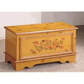 Hand Painted Pine Cedar Chest by AtHomeMart