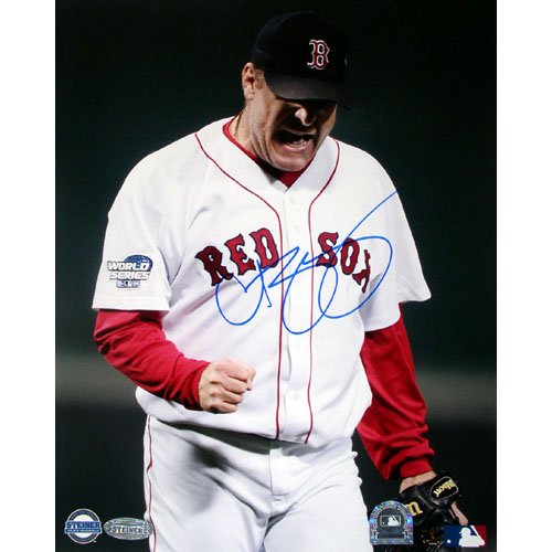 Steiner Sports MLB Curt Schilling 2004 WS GM 2 Pump Fist Autographed 8-by-10-Inch Photograph