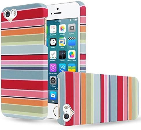 iPhone 5S Case / iPhone 5 Case, Mouselemur Ultra Thin Anti-slip Luminous PC Hard Case with Embossed Colourful Stripes Pattern for iPhone 5/5S Case