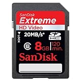SanDisk 8GB Extreme HD Video - SDHC Class 6 High Performance memory card (S ....