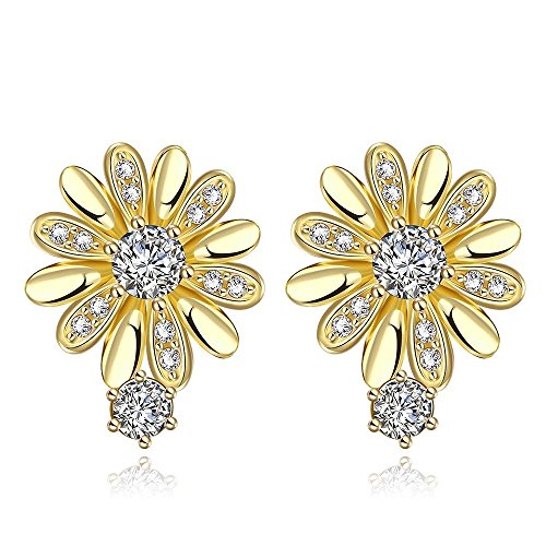 Platinum or Gold Plated Sterling Silver Earrings Cubic Zirconia Stud Earrings Fashion Jewelry