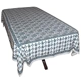 Rectangular Table Clothes Block Printed Cotton Fabric Handmade in India Size: 72 inches x 88 inches (jtc002a)