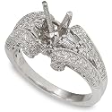 1ctw Diamond Pave Semi-Mount in 18k Gold - Size 7