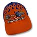 Apparel : Disney Pixar Cars Lightning Mcqueen Flames Blue and Orange'Petal to the Metal' Baseball Cap Hat