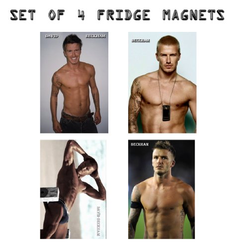 SATZ VON 4 DAVID BECKHAM Kühlschrankmagnet