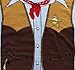 Impact Cowboy Print Men's Fitted Costume Shirt Medium Light Blue