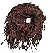 Aesthetinc Classic Ribbed Infinity Knit Scarf with Fringe Tassels (Burgundy/Olive)