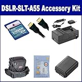Sony Alpha DSLR-SLT-A55 Digital Camera Accessory Kit includes: SDNPFW50 Bat ....