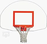 35 x 54 Front-Mount Steel Fan-Shape Backboard with Orange Target and Border