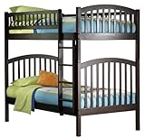IMAGE OF Twin Size Bunk Bed Antique Walnut Finish