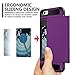 Vofolen Sliding Cover for iPhone 6S Plus iPhone 6 Plus Case Wallet Card Holder Dual Layer Protective Hard Shell Tough Bumper Armor Scratch-Proof Hybrid Cover for iPhone 6 Plus 6S Plus - Purple