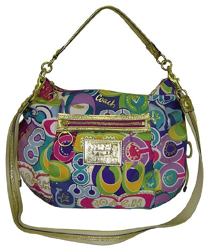 Coach Signature Poppy Pop C Jazzy Hobo Purse
