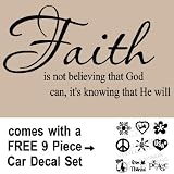 **Faith is not believing that God can it's knowing that he will Vinyl Lettering Wall Sayings Home Art Decor