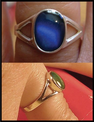 Mood Ring Sterling Silver Oval Splitband Size 5