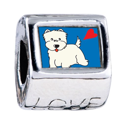 Soufeel Westie Dog Love European Beads Fits All Pandora/troll/chamilia