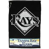 Buy Tampa Bay Rays Black Woven Jacquard Golf Towel by Football Fanatics