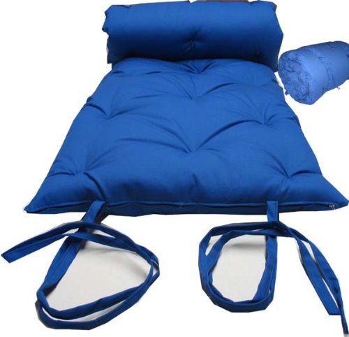 Brand New Royal Blue Traditional Japanese Floor Futon Mattresses, Foldable Cushion Mats, Yoga, Meditaion.