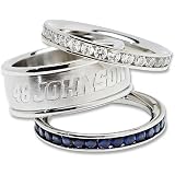 LogoArt Jimmie Johnson Crystal Stacked Ring Set
