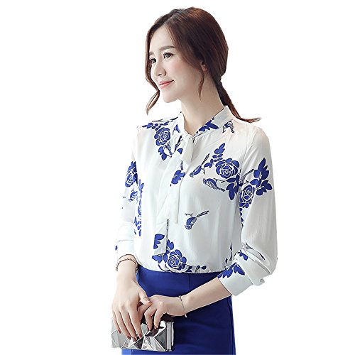 プリンティング シフォン シャツ 長袖 レディ ブラウス セクシー ちょう結び 七分袖 スリム Tシャツ 薄款 シースルー カジュアル 通勤 スポーツ スリーブ トップス
