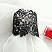 eManco Adjustable Vintage Lace Wide Cuff Bangles Bracelets for Women Black Plated Jewelry