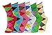 Differenttouch 6 Pairs Women's Fancy Design Multi Color Novelty Crew Socks