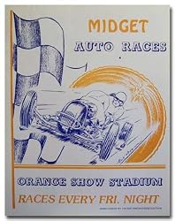 1948 Orange Show Stadium Midget Racing Poster Print