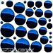 34 Chrome Blue Polka Dots Wall Stickers Decals Words