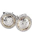 Sterling Silver and 14K Yellow Gold Diamond Cufflinks